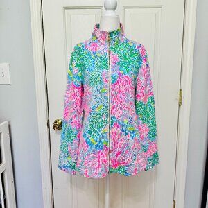 NWOT LILLY PULITZER LEONA BEACH ZIP UP BRIGHT MULTICOLOR JACKET  SMALL